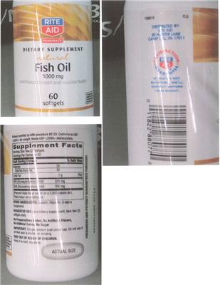 Photo of the Rite Aid Pharmacy Natural Fish Oil 1000 mg label