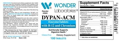 Photo of the Wonder Laboratories Dypan-ACM label