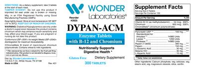 Photo of the Wonder Laboratories Dypan-ACM label