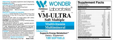 Photo of the Wonder Laboratories VM-Ultra label