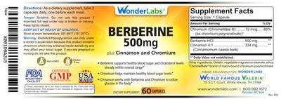 Photo of the Wonder Labs Berberine 500 mg label