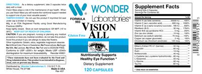 Photo of the Wonder Laboratories Vision All label