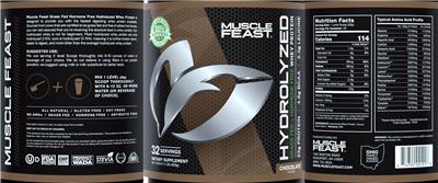 Photo of the Muscle Feast Hydrolyzed Whey Protein Chocolate Flavor label