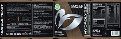 Photo of the Muscle Feast Hydrolyzed Whey Protein Chocolate Flavor label