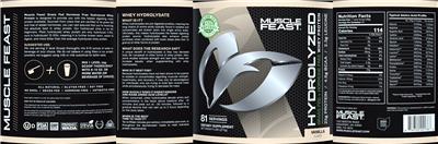 Photo of the Muscle Feast Hydrolyzed Whey Protein Vanilla Flavor label