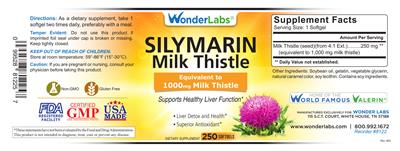 Photo of the Wonder Labs Silymarin Milk Thistle label