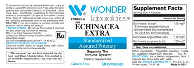 Photo of the Wonder Laboratories Echinacea Extra label