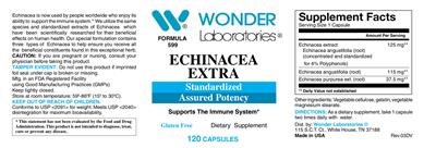 Photo of the Wonder Laboratories Echinacea Extra label