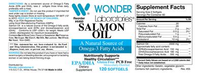 Photo of the Wonder Laboratories Salmon Oil label