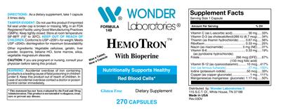 Photo of the Wonder Laboratories HemoTron with BioPerine label