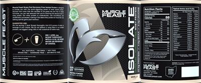 Photo of the Muscle Feast Isolate Whey Protein Vanilla Flavor label
