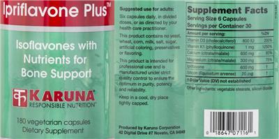 Photo of the Karuna Ipriflavone Plus label