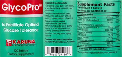 Photo of the Karuna GlycoPro label