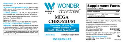 Photo of the Wonder Laboratories Mega Chromium label