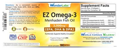 Photo of the Wonder Labs EZ Omega-3 2,000 mg label