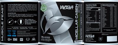 Photo of the Muscle Feast Micellar Casein Unflavored label