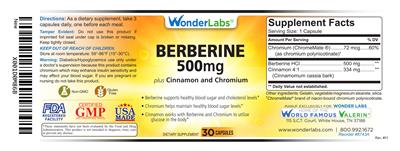 Photo of the Wonder Labs Berberine 500 mg label