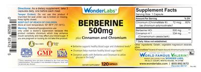 Photo of the Wonder Labs Berberine 500 mg label