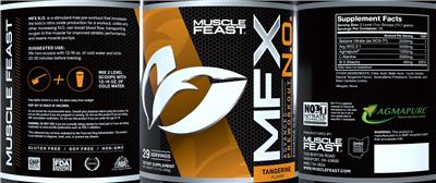 Photo of the Muscle Feast MFX N.O. Tangerine Flavor label