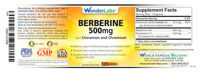 Photo of the Wonder Labs Berberine 500 mg label