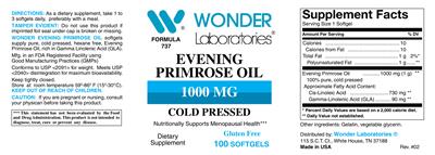 Photo of the Wonder Laboratories Evening Primrose Oil 1000 mg label