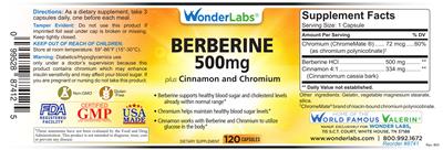 Photo of the Wonder Labs Berberine 500 mg label