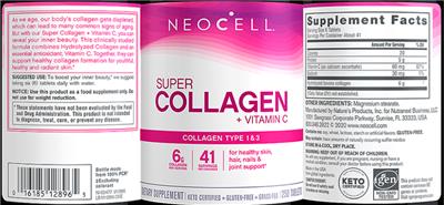 Photo of the NeoCell Super Collagen + Vitamin C label