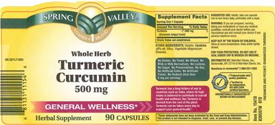 Whole Herb Turmeric Curcumin 500 mg