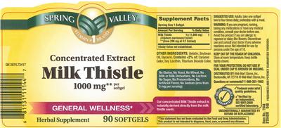 Concentrated Extract Milk Thistle 1000 mg