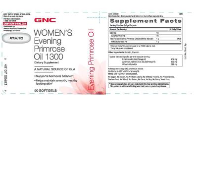 Photo of the GNC Women's Evening Primrose Oil 1300 label