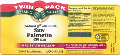 Natural Whole Herb Saw Palmetto 450 mg