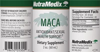 Photo of the NutraMedix Maca label