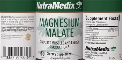 Photo of the NutraMedix Magnesium Malate label