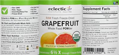 Photo of the Eclectic Institute Grapefruit label