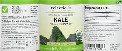 Photo of the Eclectic Institute Kale label