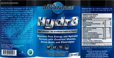 Photo of the Pure Advantage Hydr8 Grape label