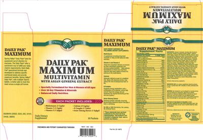 Daily Pak Maximum Multivitamin with Asian Ginseng Extract