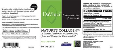 Photo of the DaVinci Laboratories of Vermont Nature's Collagen label