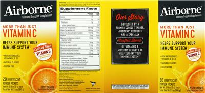 Photo of the Airborne Immune Support Supplement More Than Just Vitamin C Zesty Orange label