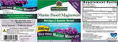 Photo of the Nature's Answer Marine Based Magnesium 500 mg label