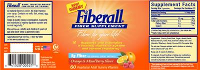 Photo of the Fiberall Fiberall 5g Orange & Mixed Berry Flavor label