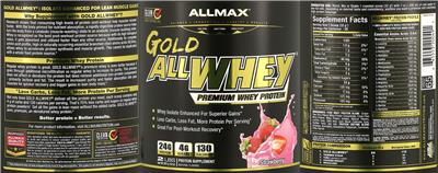Photo of the ALLMAX Gold ALLWHEY Strawberry label