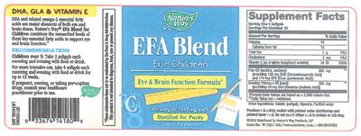 Photo of the Nature's Way EFA Blend For Children label