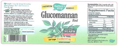 Photo of the Nature's Way Glucomannan Root label