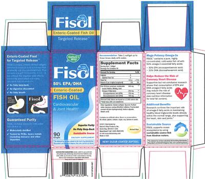 Photo of the Nature's Way Fisol Enteric-Coated Fish Oil label