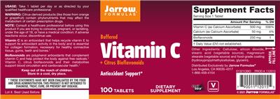 Photo of the Jarrow Formulas Buffered Vitamin C + Citrus Bioflavonoids label