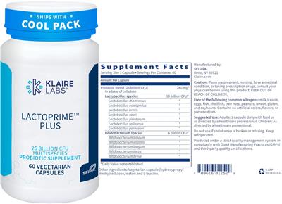 Photo of the Klaire Labs Lactoprime Plus label