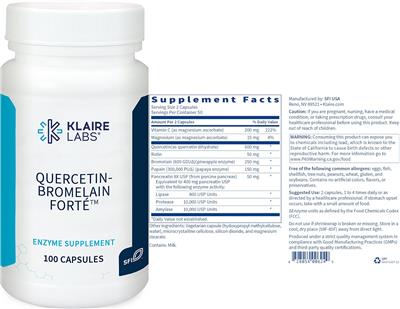 Photo of the Klaire Labs Quercetin-Bromelain Forte label