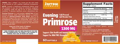 Photo of the Jarrow Formulas Evening Primrose 1300 mg label