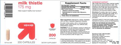 Photo of the up&up Milk Thistle 175 mg label